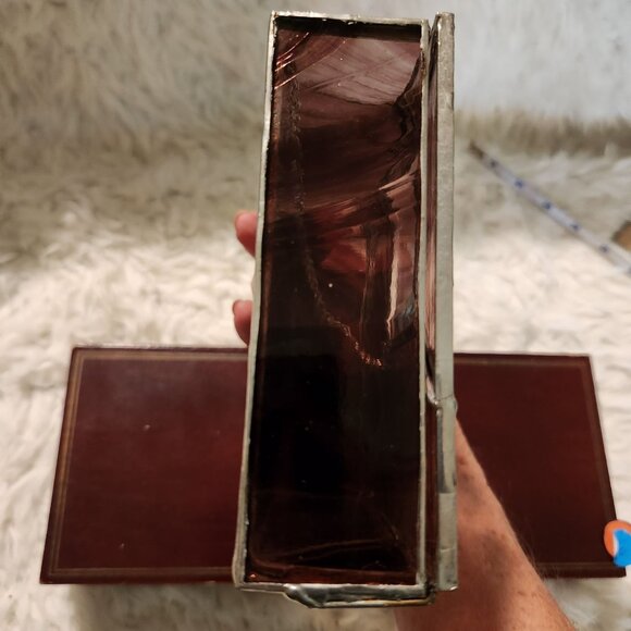 Vintage Stained Glass Jewelry Box With Mirrored Inlay Boho Cottage MCM - Picture 10 of 11